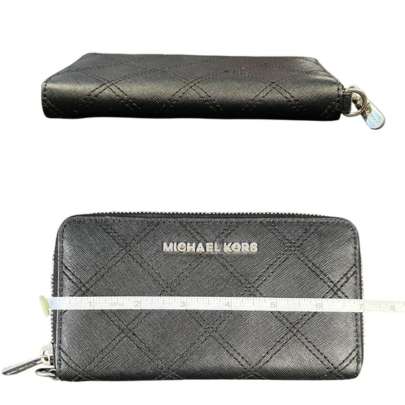 Michael Kors Black Stitched Zip Wallet - Picture 7 of 7